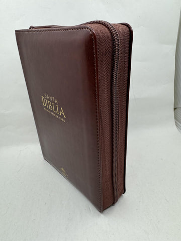 Image of Biblia RVR 1960 Letra Grande Compacta 11 Puntos Símil Piel Café Oscuro Cierre