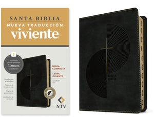 Biblia NTV Compacta Letra Gigante con Filament Símil Piel Gris Índice Letra Roja