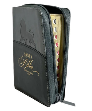 Biblia RVR 1960 Compacta Expresión Negro Gris Símil Piel