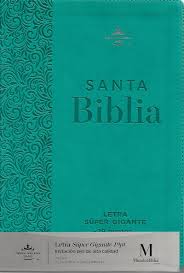 Image of BIBLIA RVR 1960 LETRA SUPER GIGANTE TURQUESA COLECCION EFESO CON INDICE FLORAL SIMIL PIEL