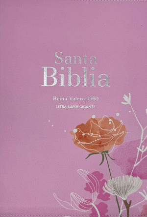 Biblia RVR 1960 Letra Súper Gigante Símil Piel Rosa