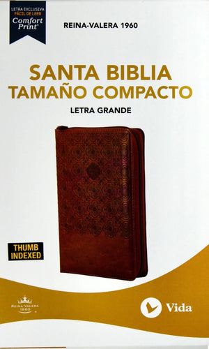 Biblia RVR 1960 Compacta Marrón Índice Cierre
