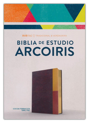 Biblia RVR 1960 de Estudio Arco Iris Símil Piel Cocoa Terracota