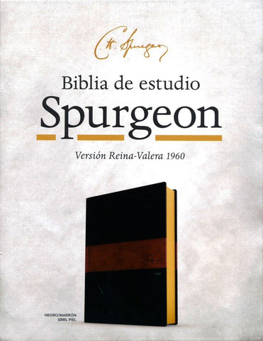 Image of Biblia RVR 1960 de Estudio Spurgeon Duotono Marrón Símil Piel