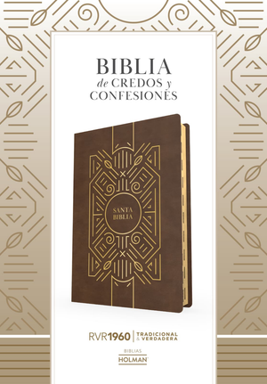 Biblia RVR 1960 de Estudio de Credos y Confesiones Café Símil Piel con Índice