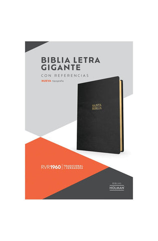 Image of Biblia RVR 1960 Letra Gigante Negro Piel