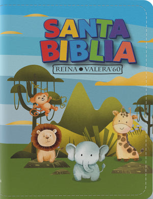 Biblia RVR 1960 Compacta para Niños Animales Vinilo con Cierre