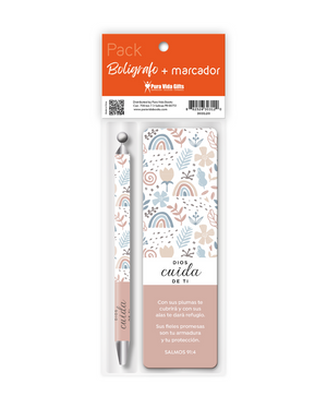 PACK BOLIGRAFO CON MARCADOR DE LIBRO: DIOS CUIDA DE TI