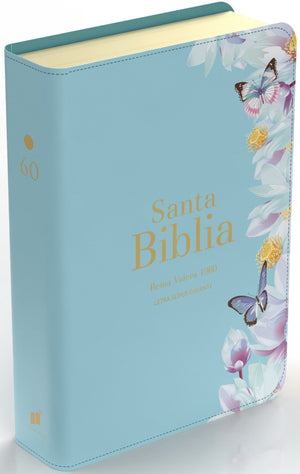 Biblia RVR 1960 Letra Súper Gigante Símil Piel Azul Clara