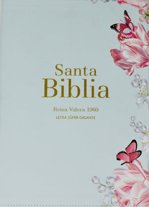 Biblia RVR 1960 Letra Súper Gigante Símil Piel Salvia Claro