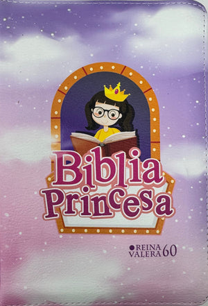 Biblia RVR 1960 Bolsillo para Niñas Princesa Vinilo con Cierre