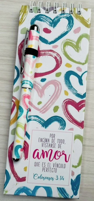 BLOCK DE NOTAS CON BOLIGRAFO. AMOR