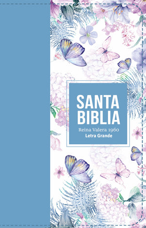 Biblia RVR 1960 Letra Grande Tamaño Manual Símil Piel Azul Acero Claro