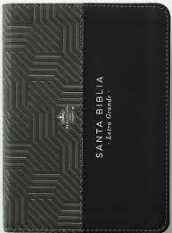 Image of BIBLIA RVR 1960 LETRA GRANDE TAMANO MANUAL BICOLOR NEGRO GRIS SIMIL PIEL