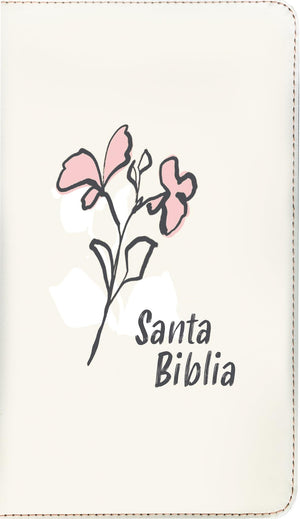 Biblia NTV Compacta Letra Gigante con Filament Símil Piel Beige Letra Roja Cierre