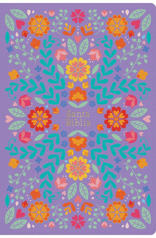 Image of Biblia RVR 1960 Letra Gigante Floreada Símil Piel con Índice