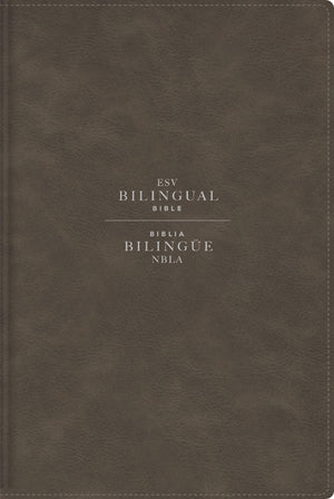 BIBLIA ESV/NBLA BILINGUE PIEL GRIS