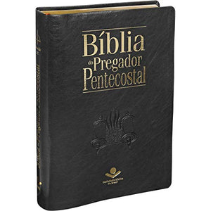 BIBLIA EM PORTUGUES BIBLIA DO PREGADOR PENTECOSTAL ALMEIDA REVISTA E CORRIGIDA CAPA PRETAARC085TIBPP TAPA IMITACION CUERO NEGRO