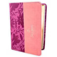 Image of BIBLIA RVR 1960 LETRA GRANDE TAMANO MANUAL BICOLOR ROSA ROSA SIMIL PIEL