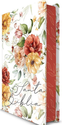 Image of Biblia RVR 1960 Letra Grande Tamaño Manual Flores Rosadas Tapa Dura