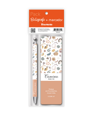 PACK BOLIGRAFO CON MARCADOR DE LIBRO: CAMINA POR FE