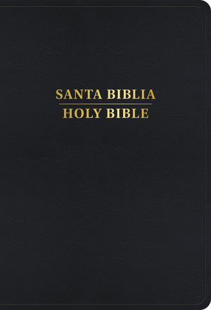 Biblia RVR 1960 KJV Bilingüe Letra Grande Negro Símil Piel