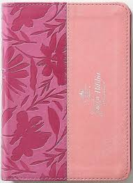 Image of BIBLIA RVR 1960 LETRA GRANDE TAMANO MANUAL BICOLOR ROSA ROSA SIMIL PIEL