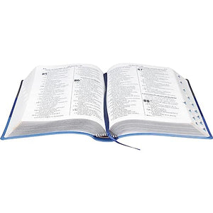 BIBLIA EM PORTUGUES RA065TILG TAPA IMITACION CUERO TRIOTONE AZUL INDICE DIGITAL