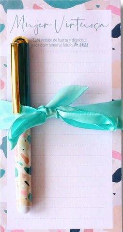 Image of NOTEPAD Y BOLIGRAFO MUJER VIRTUOSA