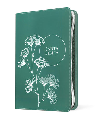 Image of BIBLIA NTV REFERENCIA CENTRAL LETRA GRANDE CON FILAMENT SIMIL PIEL CIERRE VERDE LETRA ROJA
