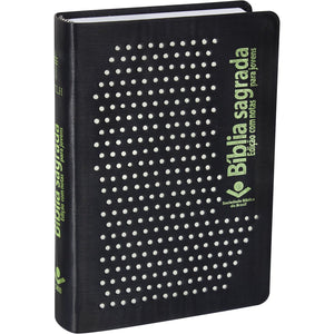 BIBLIA EM PORTUGUES NTLH045BJ TAPA IMITACION CUERO NEGRO PERFORADO FOSFORESCENTE