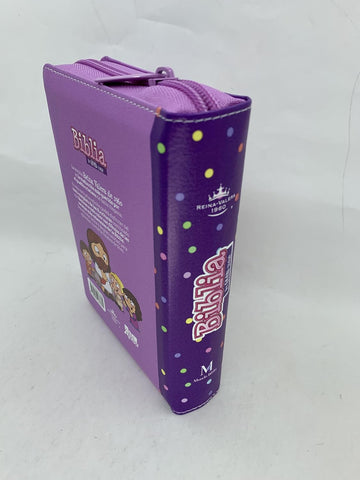 Image of Biblia RVR 1960 para Niños mi Gran Viaje Lila Símil Piel con Índice y Cierre