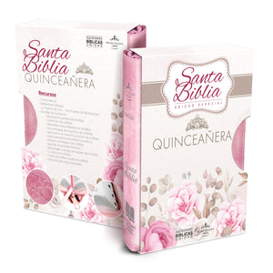 BIBLIA RVR 1960 TAPA PU ROSA MARRÃ“N QUINCEAÃ‘ERA