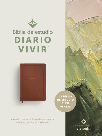 Image of BIBLIA NTV DE ESTUDIO DEL DIARIO VIVIR SIMIL PIEL CAFE LETRA ROJA