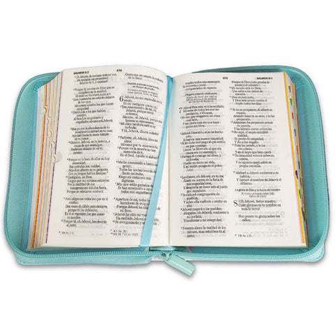 Image of Biblia RVR 1960 para Niños mi Gran Viaje Turquesa Símil Piel con Índice y Cierre