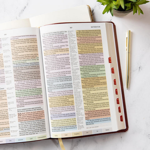 Image of KJV RAINBOW STUDY BIBLE, BURGUNDY LT, IDX
