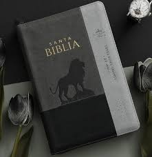 Image of BIBLIA RVR 1960 LETRA SUPER GIGANTE COLECCION AGORA INSPIRACION LEON NEGRO GRIS SIMIL PIEL CIERRE INDICE