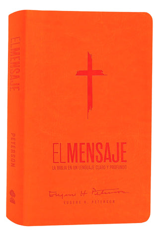 Image of Biblia El Mensaje Anaranjado Símil Piel