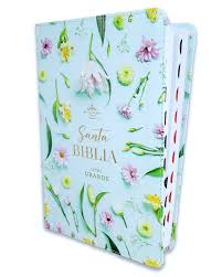 Image of BIBLIA RVR 1960 LETRA GRANDETAMANO MANUAL COLECCION SUPREME TURQUESA CON FLORES SIMIL PIEL