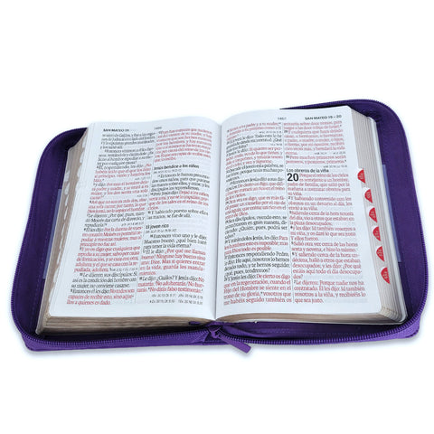 Image of Biblia RVR 1960 Compacta Duotono Lila Símil Piel con Índice y Cierre