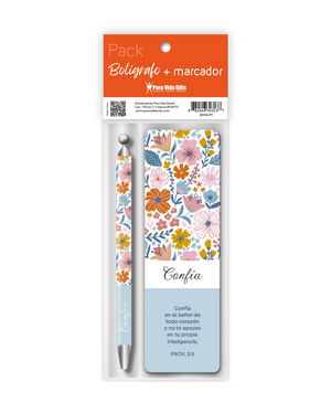 PACK BOLIGRAFO CON MARCADOR DE LIBRO: CONFIA