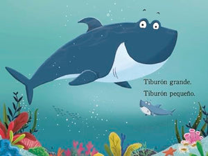 TIBURON GRANDE, TIBURON PEQUENO VAN A LA ESCUELA