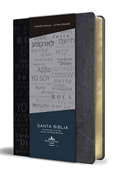 Biblia RVR 1960 Letra Grande Tamaño Manual Símil Piel Negro Nombres de Dios