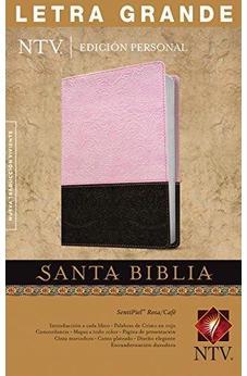 Biblia NTV Letra Grande Tamaño Personal Letra Roja Sentipiel Rosa Café Índice