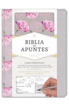 Biblia RVR 1960 de Apuntes Gris y Floreado Tela Impresa