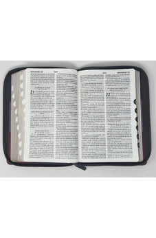 Image of Biblia RVR 1960 Letra Grande Tamaño Manual Tricolor Marrón Lila Claro Violeta con Cierre con Índice