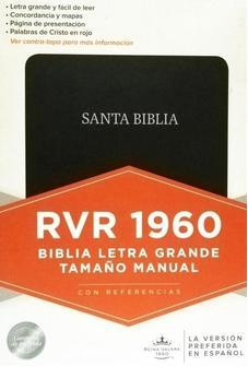 Biblia RVR 1960 Letra Grande Tamaño Manual Negro