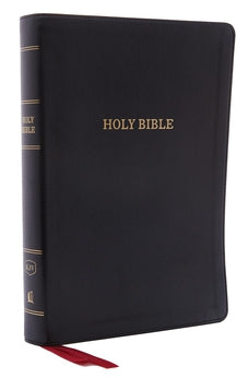 KJV Holy Bible, Giant Print Center-Column Reference Bible, Deluxe Black Leathersoft, 53,000 Cross References, Red Letter, Comfort Print: King James Version