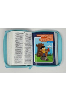 Image of Biblia RVR 1960 para Niños Mi Gran Viaje Turquesa Símil Piel con Cierre