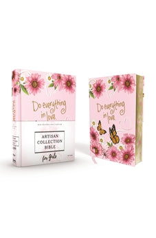 NIV, Artisan Collection Bible for Girls, Cloth over Board, Pink Daisies, Designed Edges under Gilding, Red Letter, Comfort Print